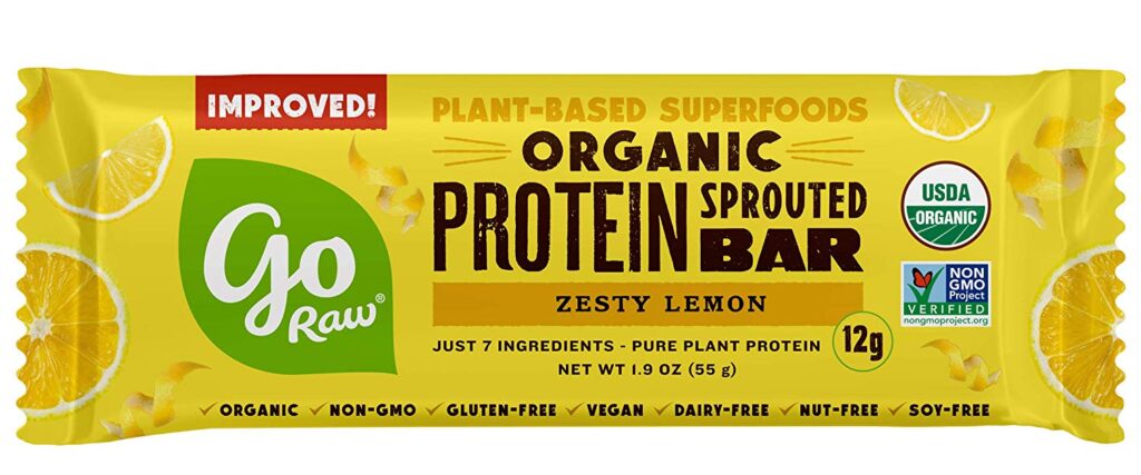 A single protein bar from Go Raw Sprouted Protein Bars